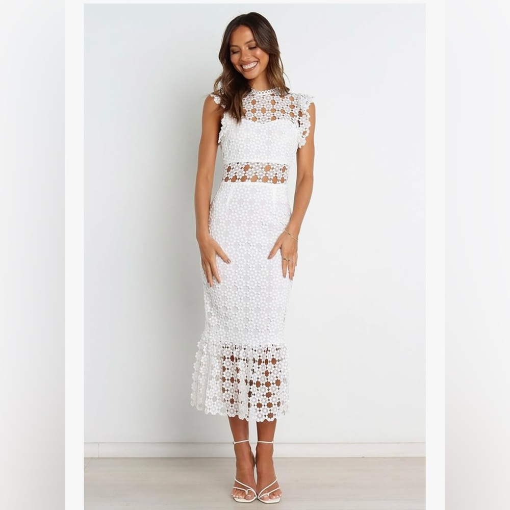 Petal & Pup Lauren Elegant White Lace Dress